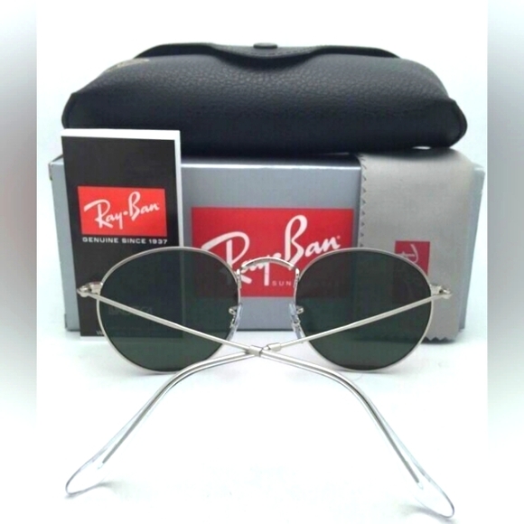 LIKE NEW RayBan Round Metal RB3447 Silver Mirror Ray ban Sunglasses - Picture 7 of 16
